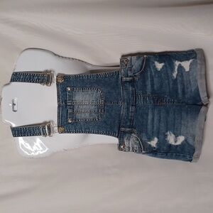 URBAN KIDS Denim Distress Shorts Overalls With Button Closure Sides. Size 12